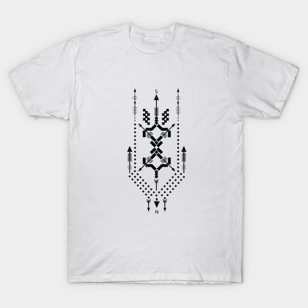 Boho Totem Compass T-Shirt by NomesInk